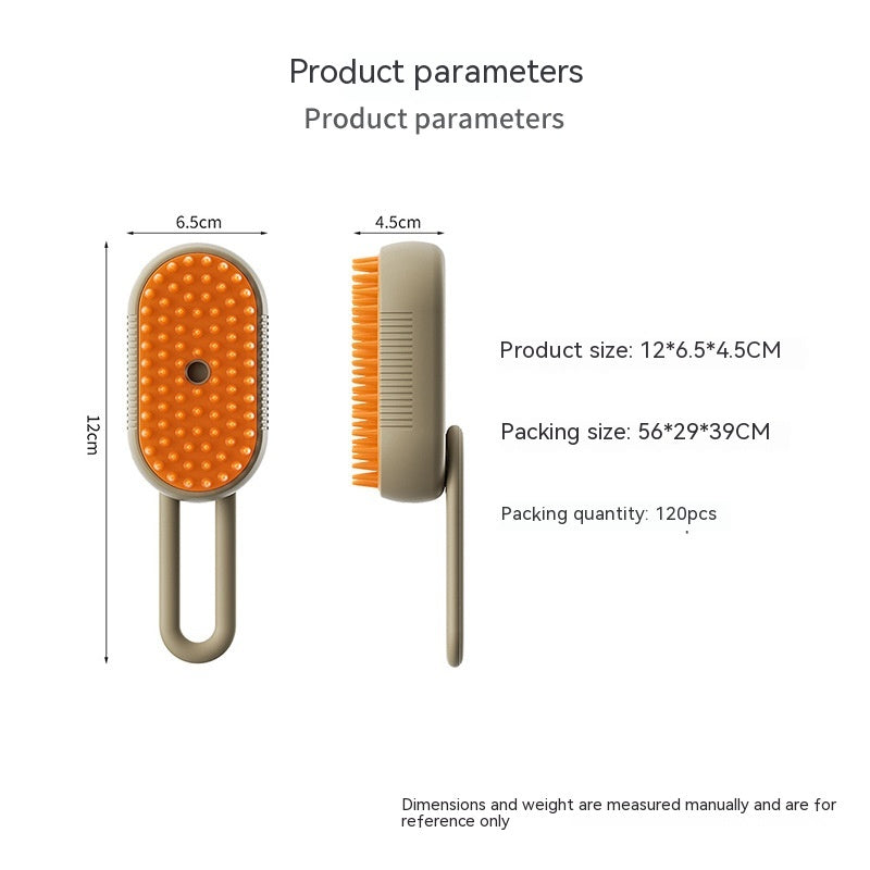 3-in-1 Steam Pet Grooming Brush — Self-Cleaning De-Shedder for Dogs & Cats