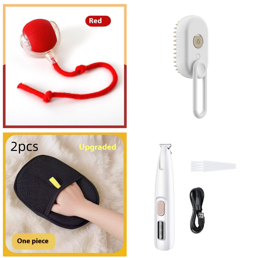 3-in-1 Steam Pet Grooming Brush — Self-Cleaning De-Shedder for Dogs & Cats