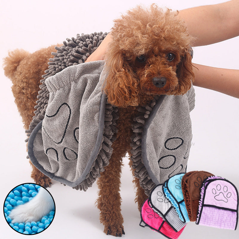 Microfiber Pet Bathrobe Towel — Super-Absorbent Quick-Dry for Dogs & Cats