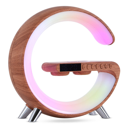 G-Shaped LED Atmosphere Lamp — Bluetooth Speaker + Wireless Charger