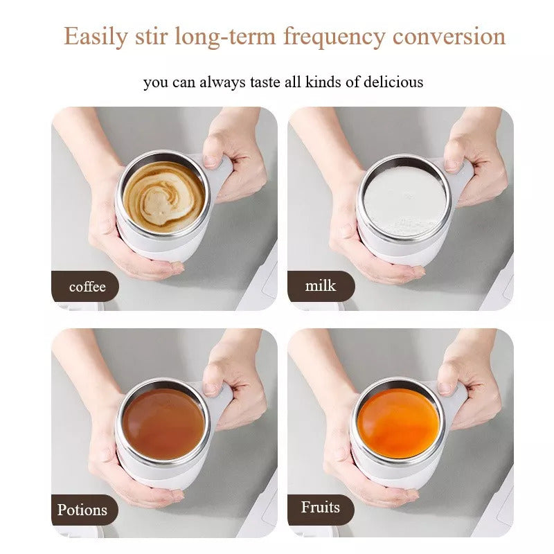 Self-Stirring Magnetic Coffee Mug — Rechargeable Auto-Mixing Cup